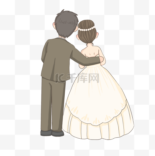 婚礼情侣背影PNG图片