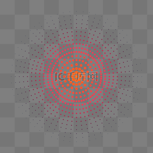科技彩色密集渐变圆点元素图片