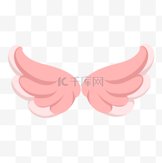 粉色卡通天使翅膀插画图片