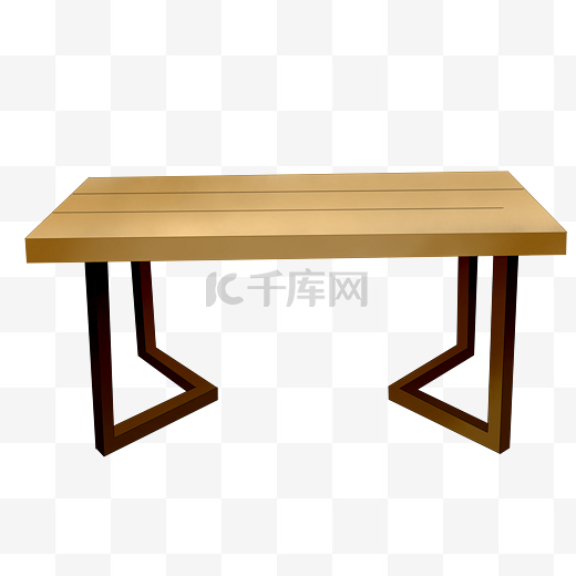 原木木板办公桌子图片
