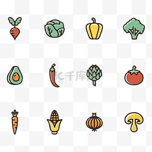 蔬菜水果卡通手绘图片