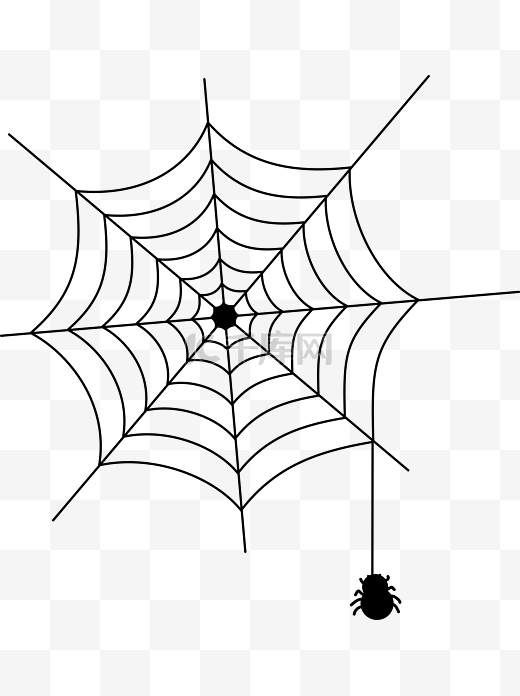 万圣节手绘矢量蜘蛛蜘蛛网装饰元素图片