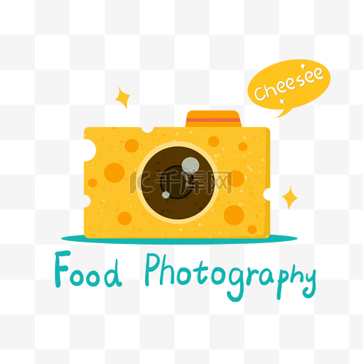 可爱黄色奶酪矢量相机图像图片