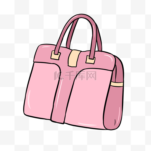 粉色的可爱包包插画图片