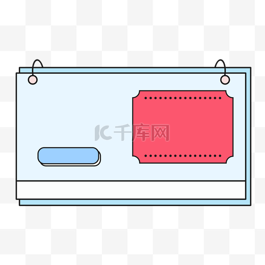 电商宣传红色蓝色优惠券标题框促销标签图片