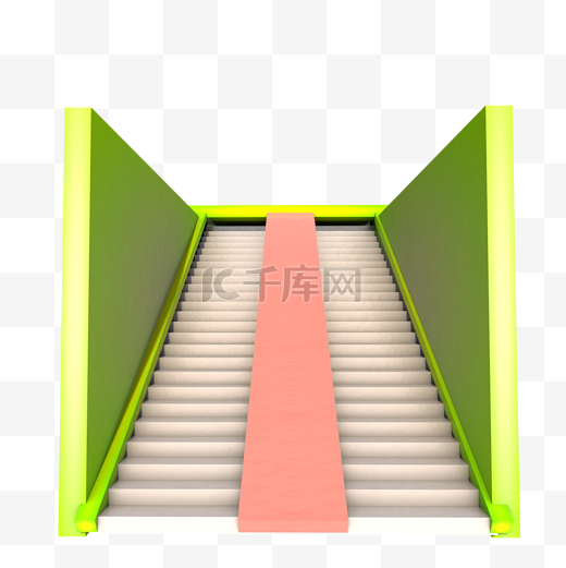 C4D柔色台阶长方立体图片