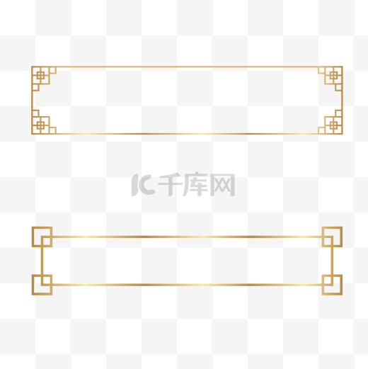 金色中国风边框标题框装饰图片