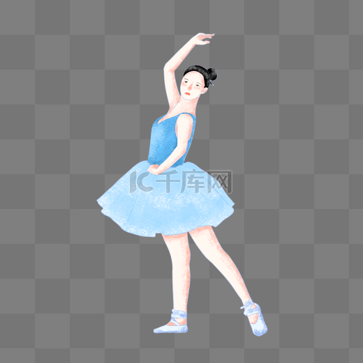 跳舞舞蹈班芭蕾扁平风手绘卡通女孩女生小清新文艺图片