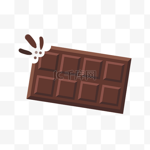 一块巧克力零食插画图片