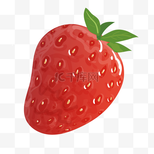新鲜的草莓手绘插画图片