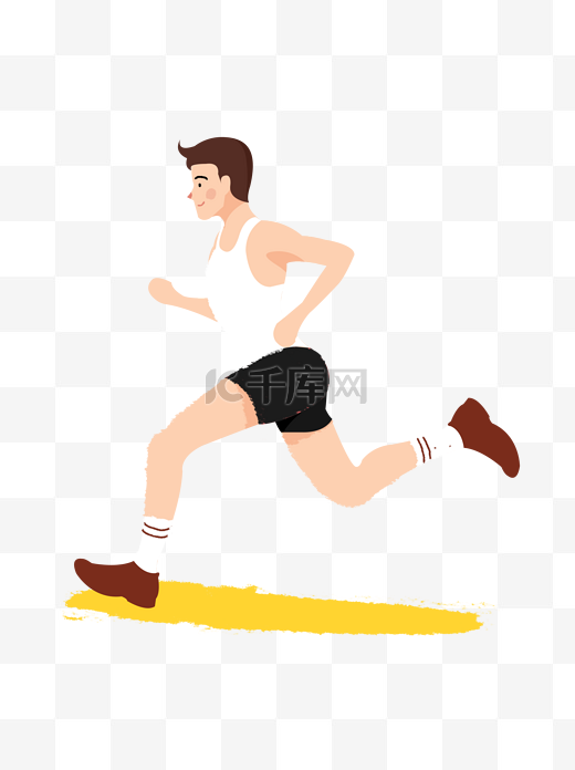 奋力大步奔跑的男性长跑运动员图片