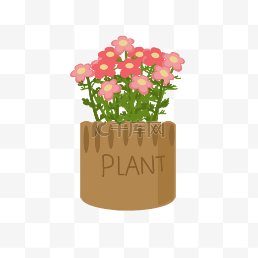 手绘植物花盆栽图片