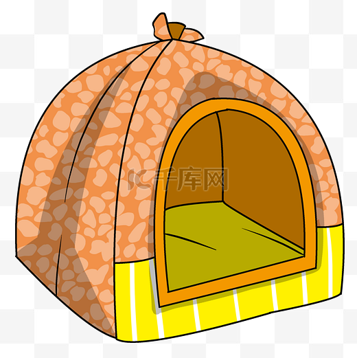 橙色宠物小窝插画图片