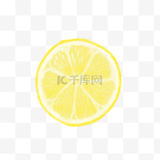 黄色柠檬片手绘设计图图片