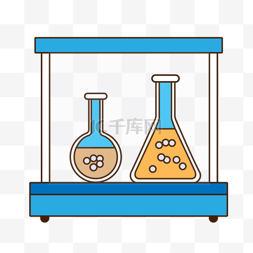 卡通风格化学实验瓶元素图片