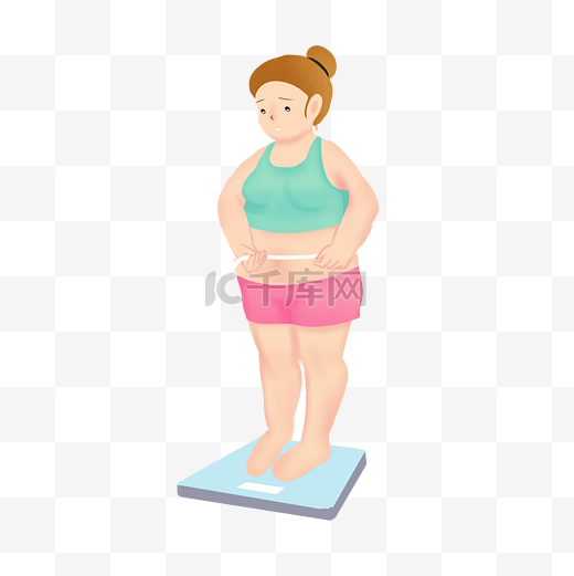 减肥人物运动免扣素材称重图片