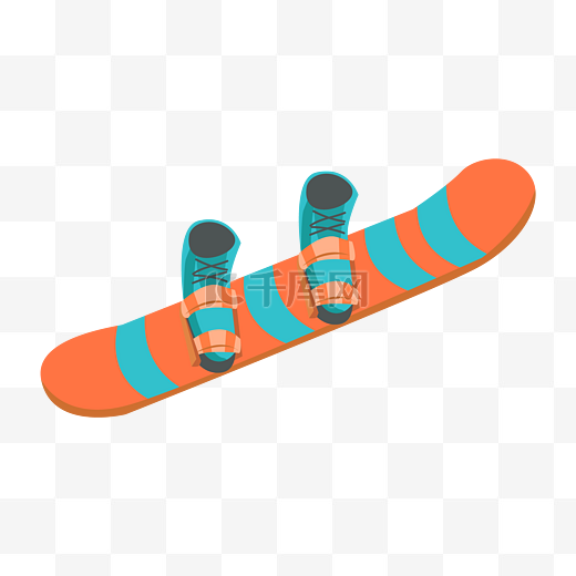 橘黄色的滑雪板插画图片