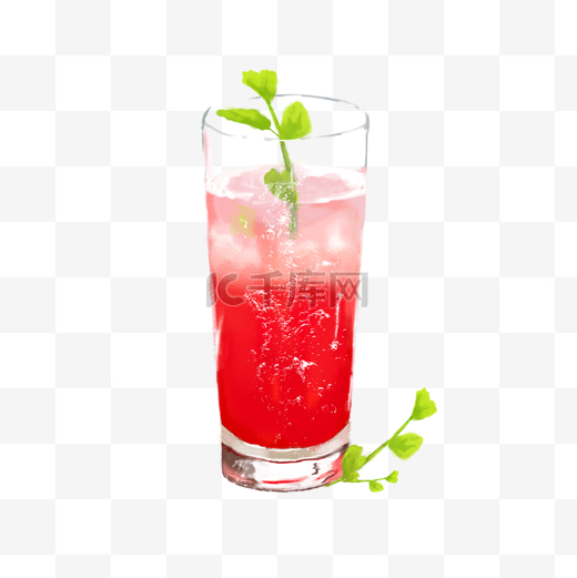 免抠西瓜汁饮品分层图片