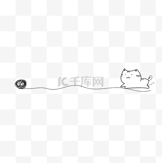 创意卡通小猫分割线图片