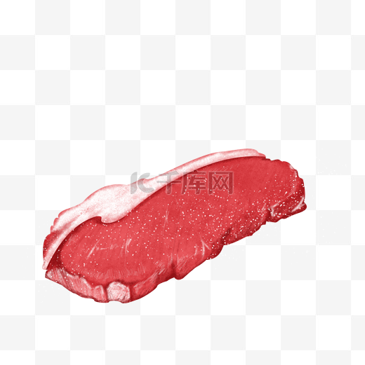 红色肉类猪肉猪排食材美食美味手绘写实免扣图片