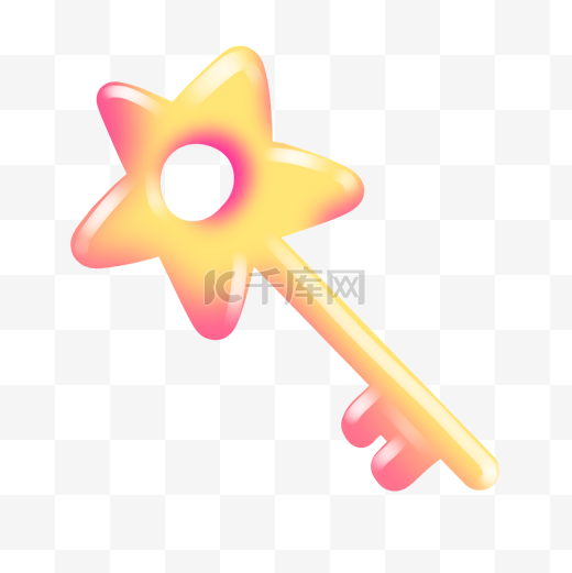 花朵心锁钥匙插画图片