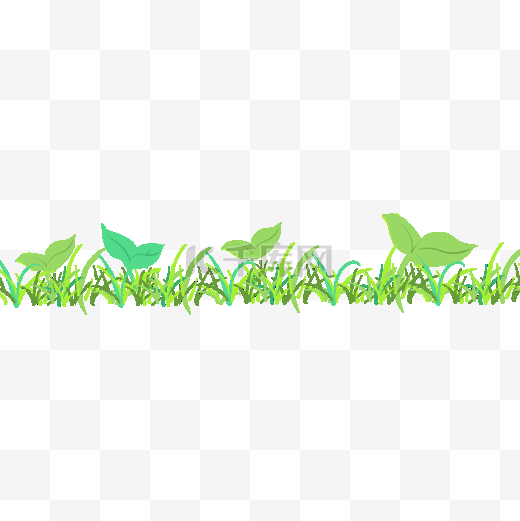 绿色叶子草地摇摆分割线gif动图图片