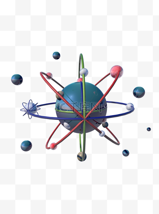 太空科技元素化学分子科幻球仪可商业元素图片