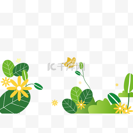矢量叶子花朵主题边框图片