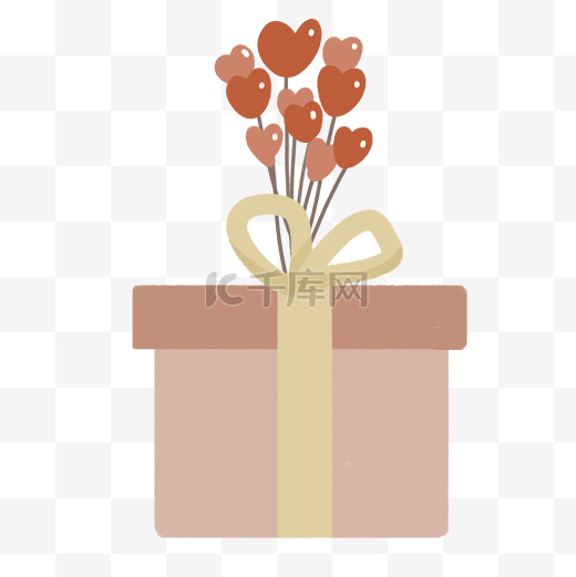 情人节爱心气球礼物盒图片