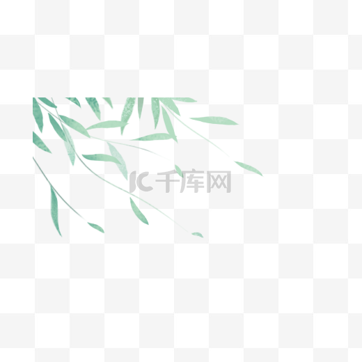 清明节绿色漂浮柳叶图片