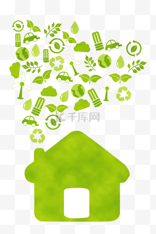 绿色环境保护插画图片