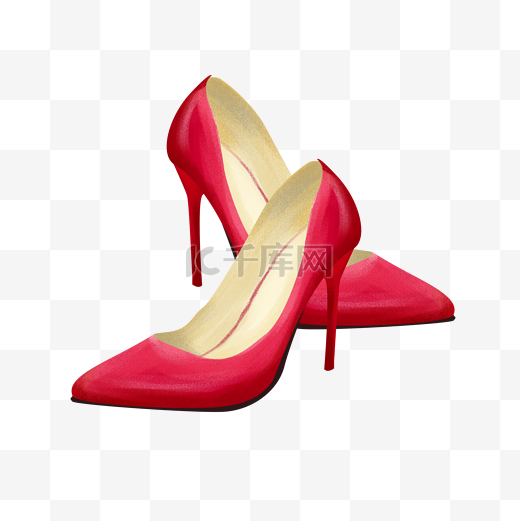 情人节红色的高跟鞋图片