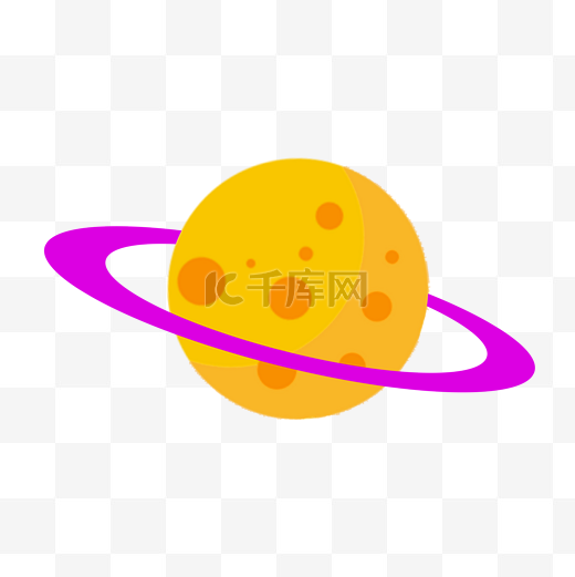 黄色星球紫色星环外太空图片