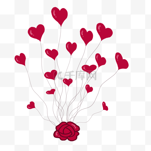 情人节红色的心形气球图片
