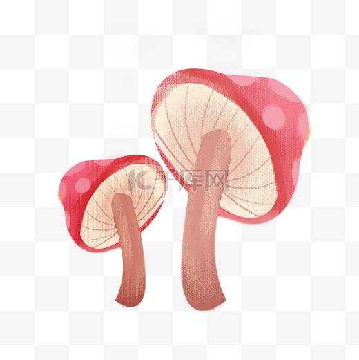 手绘卡通粉色圆点点蘑菇香菇花菇图片