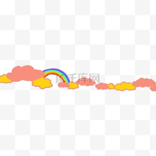 手绘彩虹分割线图片