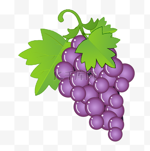 一串卡通紫色葡萄免扣图图片