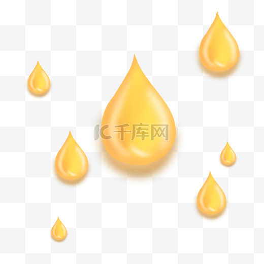 黄色立体水滴油滴图片