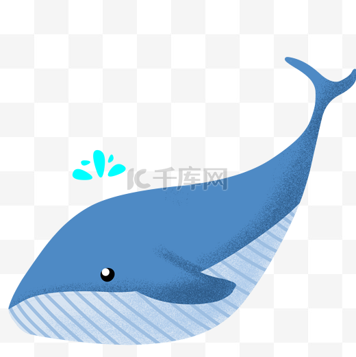 蓝色的大鲸鱼插画图片