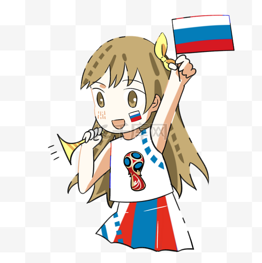 2018俄罗斯世界杯啦啦队插画图片