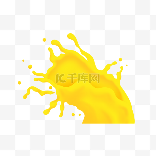 创意黄色橙汁海报插画图片