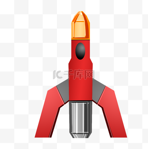 创意红色火箭插图图片