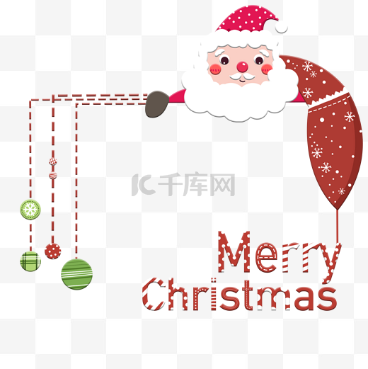 圣诞节圣诞老人可爱圣诞快乐英文字母边框图片