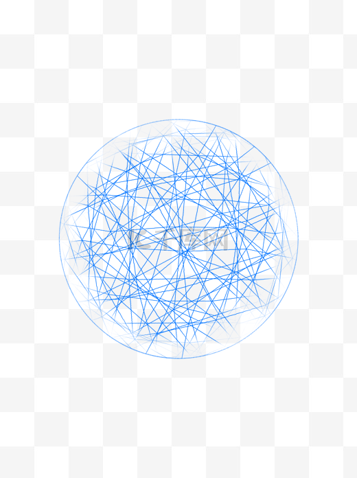 几何图形科技感蓝色圆形互联网网络装饰元素图片