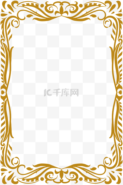 欧洲装饰金色花纹边框图片