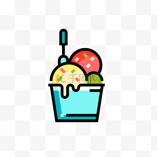mbe风格冰淇淋装饰图标图片