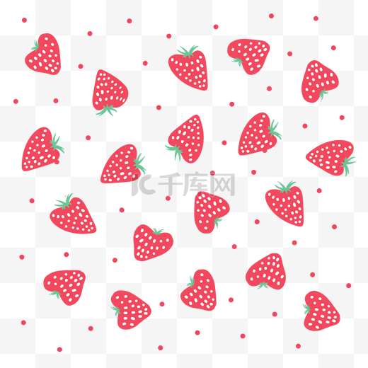 手绘可爱草莓小圆点背景图片