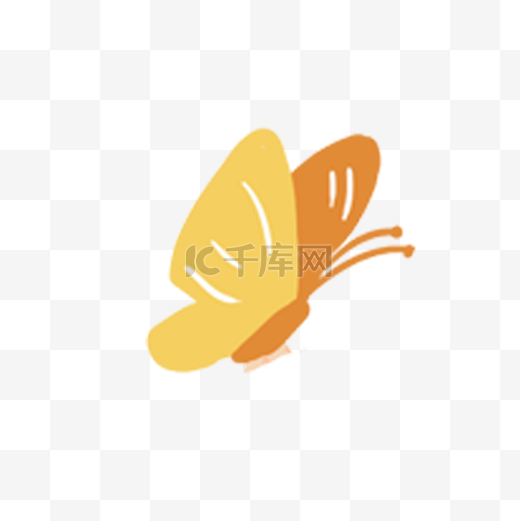 卡通黄色的蝴蝶免抠图图片