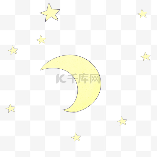 黄色的月亮和星星图片