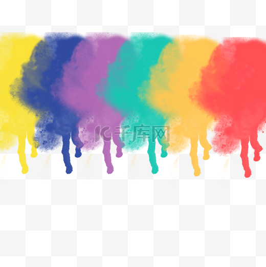 手绘水彩彩虹色图片